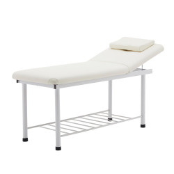 Κρεβάτι Μασάζ Φυσικοθεραπείας Σταθερό Μεταλλικό SuperOrtho White με ανύψωση πλάτης εξεταστικό